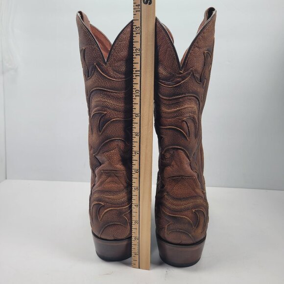 Dan Post Men's Brown Racer Leather Western Boots DP2571 US Size 13D - Picture 10 of 12
